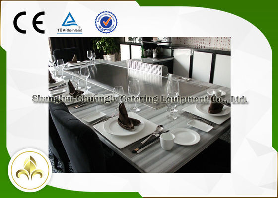 Buy Exhaust Purifier 8 Seat Teppanyaki Grill Table Japanese Restaurant Grill Table online manufacture