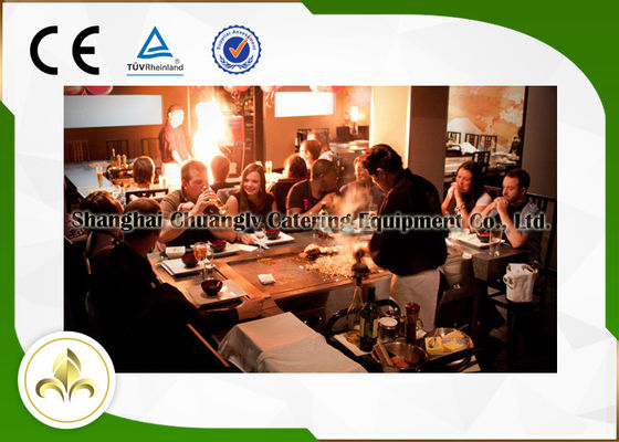 Buy Rectangular Teppanyaki Grill Cooktop Table Stainless Steel 304 & Alloy Steel Material online manufacture