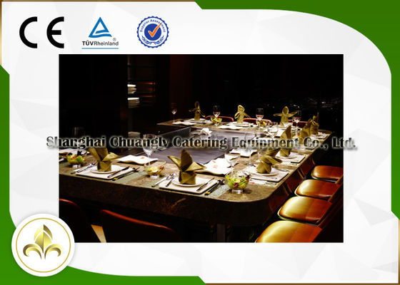 Mua Bàn nướng Teppanyaki 10 chỗ ngồi hình chữ nhật, điện / cảm ứng với hệ thống thông gió / kết tủa sản xuất trực tuyến