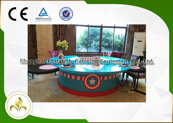 kupować Painted Wood Table Circle Japoński grill do jadalni, grill Teppanyaki Outdoor / Indoor Teppanyaki produkcja online