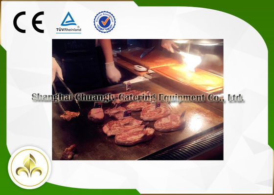 Αγορά Συνήθεια 1.1M κινητή Teppanyaki σχάρα S/S για τα οστρακόδερμα ψαριών κοτόπουλου πρόβειων κρεάτων ηλεκτρονική κατασκευή