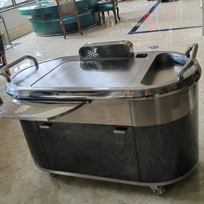 Beli Baja tahan karat 304 Gas Mobile Teppanyaki Grill Table pembuatan online