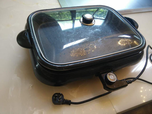 comprar La barbacoa comercial del color negro del arrabio asa a la parrilla los pescados que asan a la parrilla tamaño portátil transparente de la cubierta de cristal Fabricación en línea