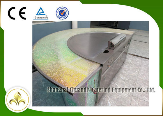 acheter Le demi-cercle de chauffage électromagnétique d'acier inoxydable de 8 sièges forment le Tableau de Teppanyaki fabrication en ligne