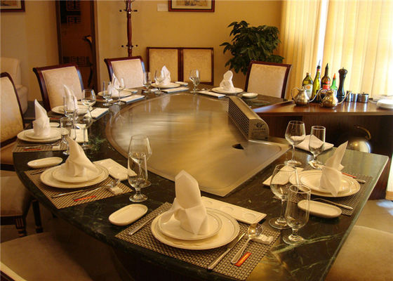 ซื้อ Custom Double Burners Teppanyaki Table Top Grill สำหรับอาหาร Plazza การผลิตออนไลน์