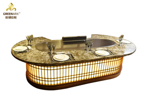 Buy Stainless Steel Teppanyaki Grill Table Electromagnetic Heating 380V online manufacture