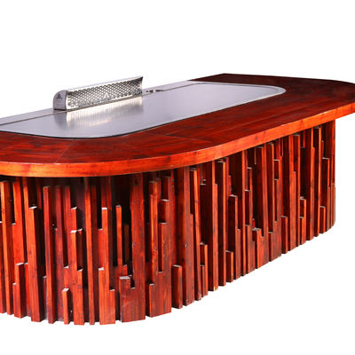 Купить Commercial Teppanyaki Grill Table with 20mm Thick Food-Grade Alloy Steel 2200*850*800 mm and 8kw Power Производство в сети