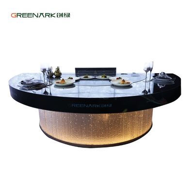 Buy Commercial Teppanyaki Grill Table with 20mm Thick Food-Grade Alloy Steel, 8000W Power, and Triple Airflow System online manufacture